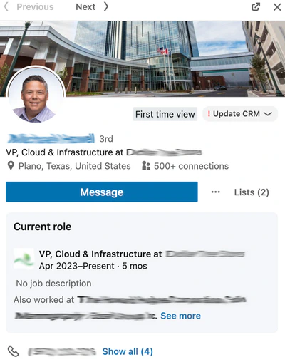 Update CRM records from within LinkedIn Sales Navigator.